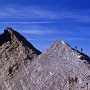 Climbers heading towards the summit of the Cima Ombretta, Cristallo.